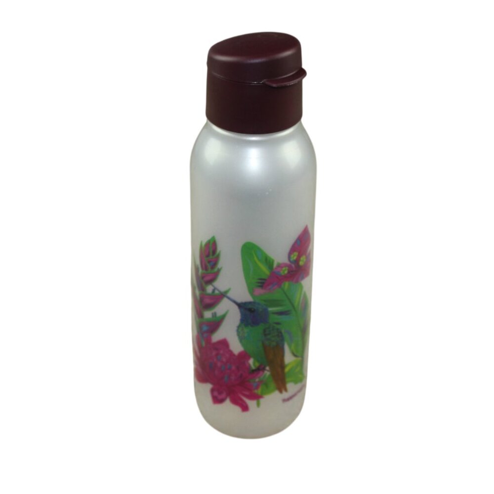 Tupperware Hummingbird Eco Flip Top Water Bottle 25 oz  Flower NEW NOS FLAWS